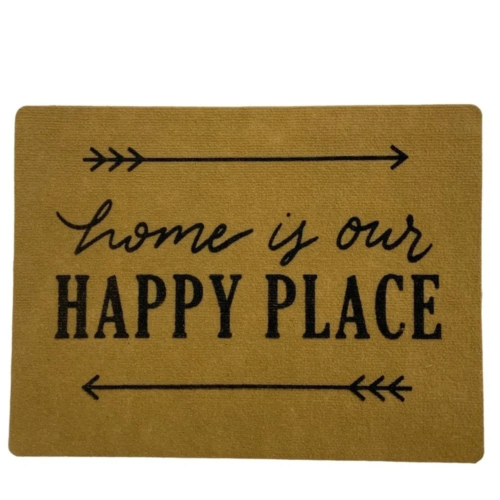 Mohawk Indoor Outdoor Doormat Happy Place Arrow Rectangle Neutral Brown 18X24 in